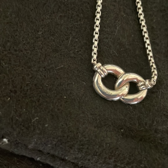 David Yurman Belmont® Curb Link Necklace in Sterling Silver with Pavé Diamonds - Picture 7 of 7